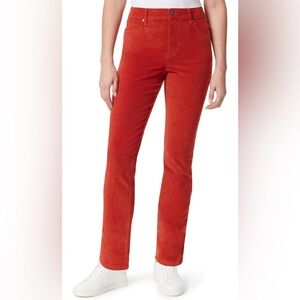 #656 Gloria Vanderbilt Amanda High-Rise Slim Corduroy Jeans Rust Sedona Spice
